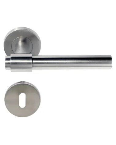 IRATY door handle brushed matt stainless steel, Grade 3 heavy duty