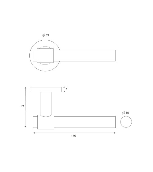 IRATY door handle matt brushed stainless steel, Grade 3 heavy-duty use