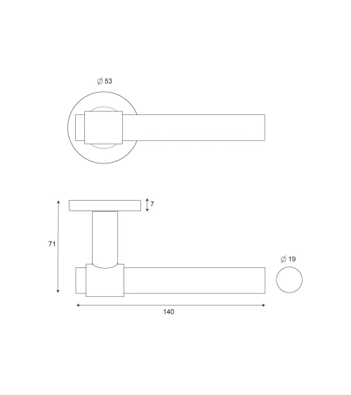 IRATY door handle matt brushed stainless steel, Grade 3 heavy-duty use