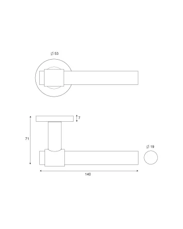IRATY door handle brushed matt stainless steel, Grade 3 heavy duty