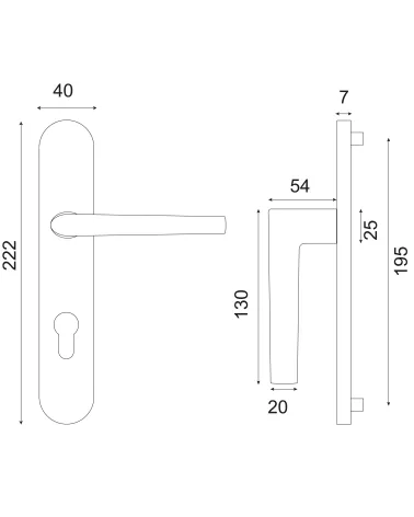 Socoa door handle on plate graphic