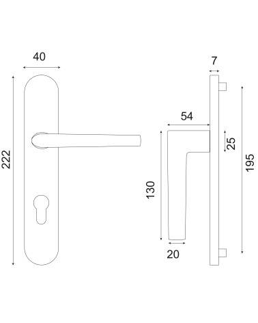 Socoa door handle on plate graphic