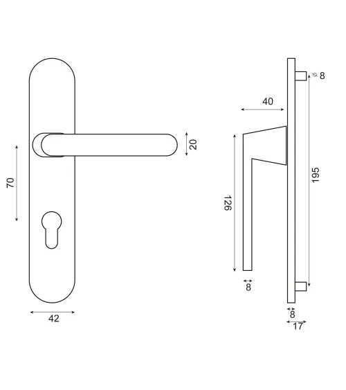 Sol Handle plate NS Latch