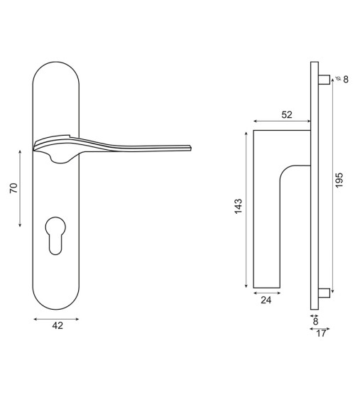 Bora handle on NS plate Latch