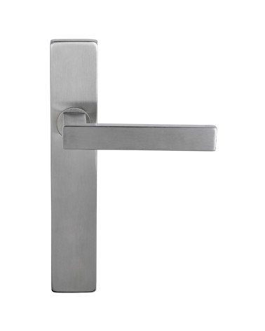 Majestea stainless steel handle on rectangular plate latch