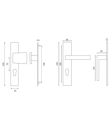 Drawing Majestea/Thor entrance set rectangular plate