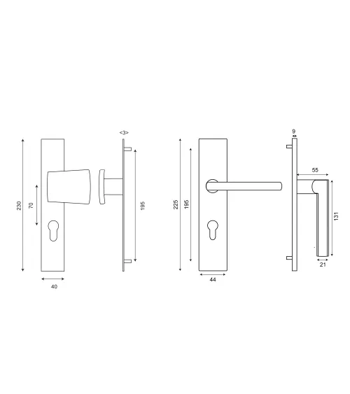 New Pyla/Thor entrance set rectangular plate cylinder