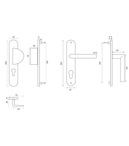Demi Lune / Altesse Passage Set on Stainless Steel Plate Cylinder