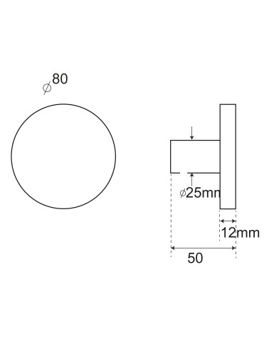 Drawing Round Wall Hook Aluminium