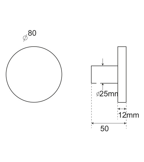 Round Wall Hook Aluminium Silver