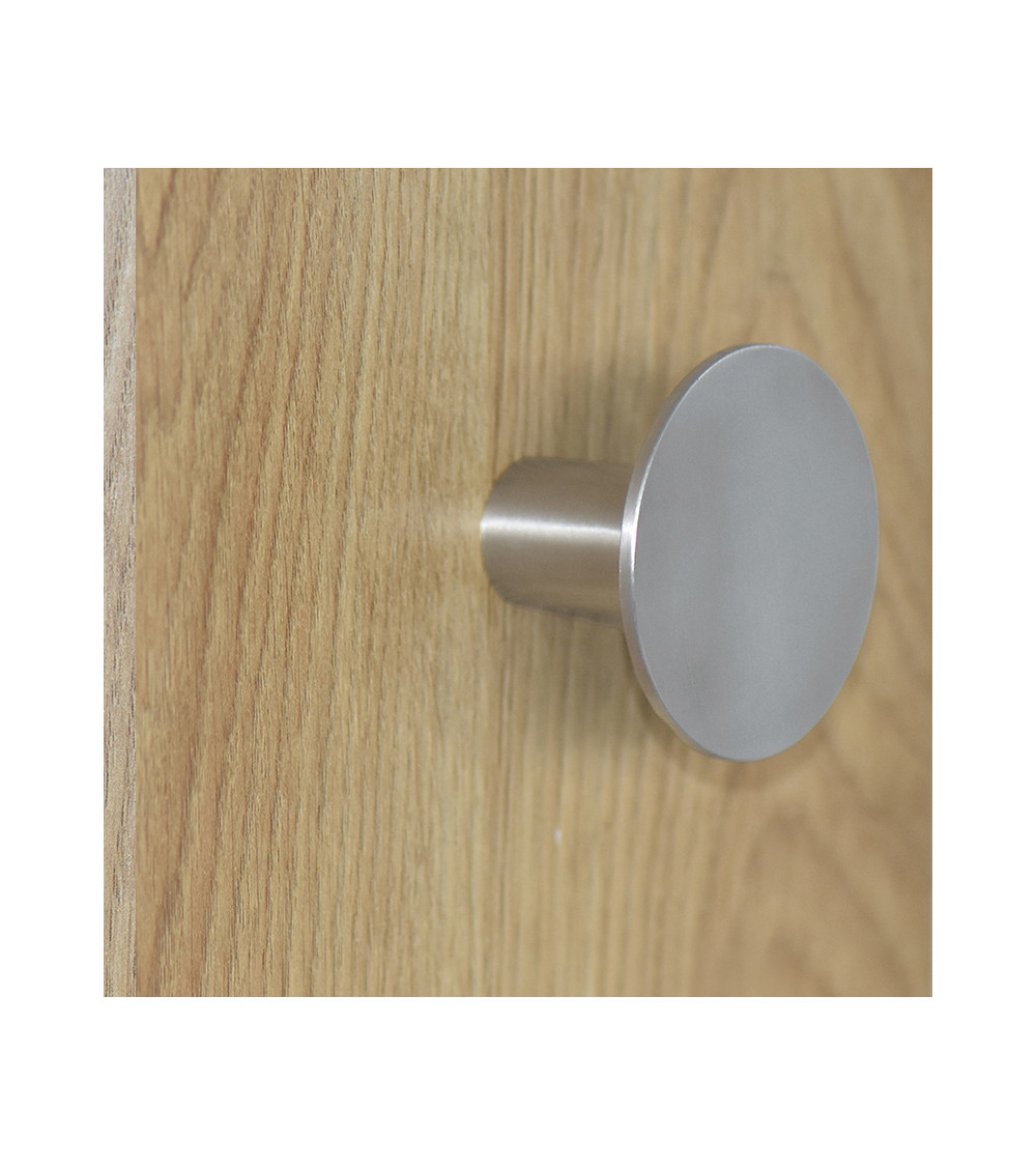 Thin Disc Wall Hook Matt Brushed Stainless Steel D.60mm