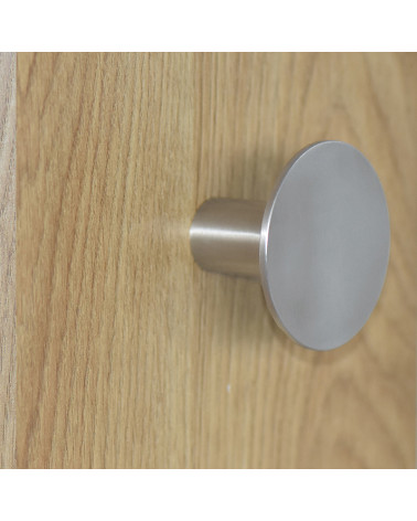 Thin Disc Wall Hook Matt Brushed Stainless Steel D.60mm