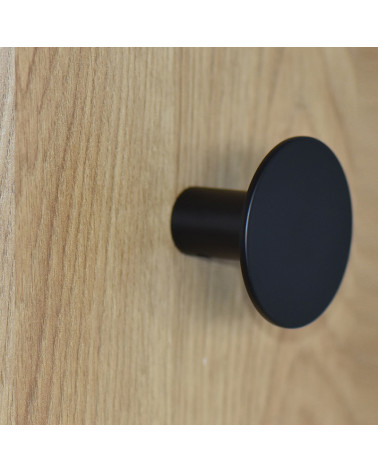 Thin Disc Wall Hook Stainless Steel Black D.60