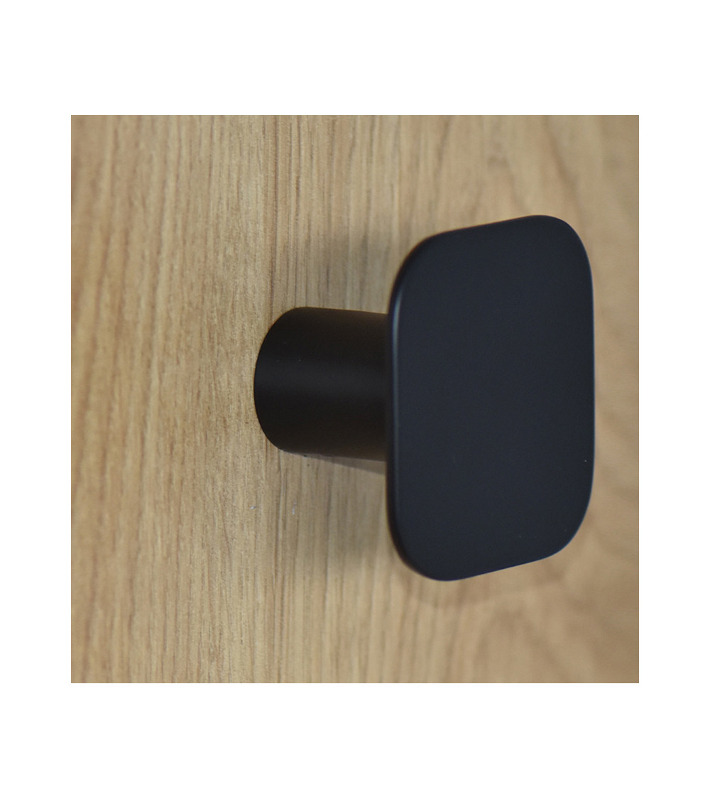 Thin Square Wall Hook Stainless Steel Matt Black D.60
