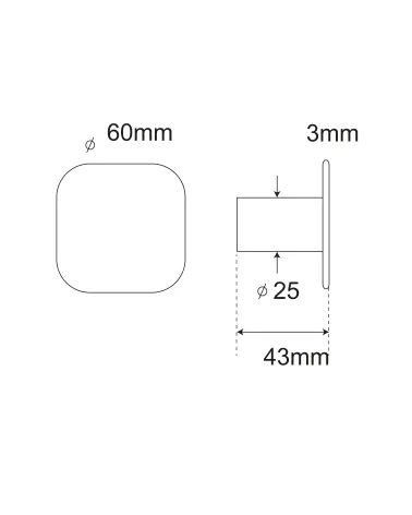 Drawing Square fine wall hook D.60