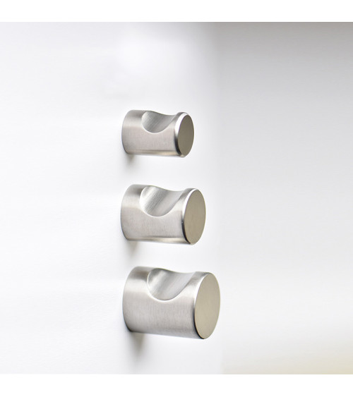 Matt brushed stainless steel notch furniture knob