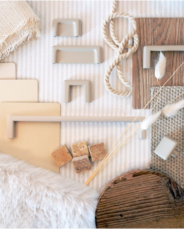 Cashmere NOX furniture handle design handle presented flat with natural materials