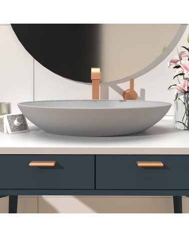 NOX-1 copper furniture handle design handle mounted on a bathroom cabinet