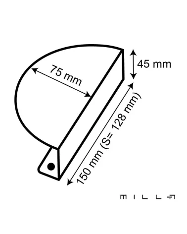 ZORIA furniture handle with dimensions