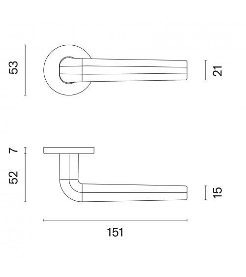 Polished gold INULLA door handle design handle