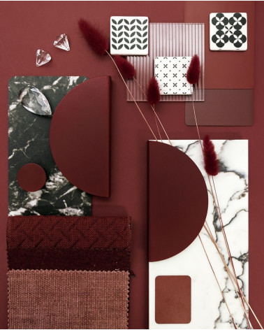 ZORIA burgundy designer handle designer handle presented with decorative materials