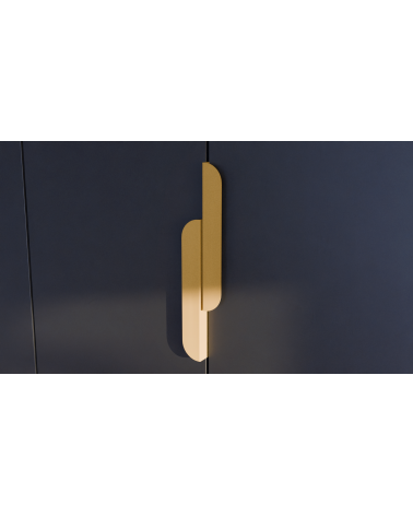 ZORIA elongated matte gold furniture handle design handle front view mounted on furniture