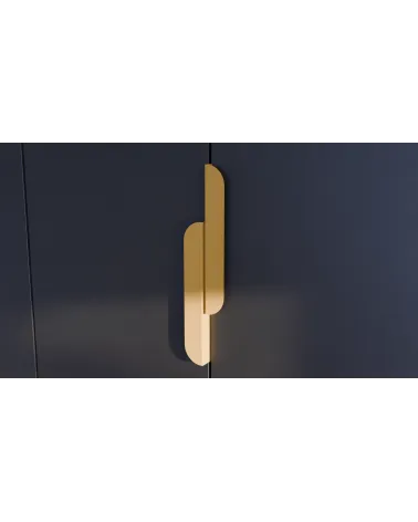 ZORIA elongated matte gold furniture handle design handle front view mounted on furniture