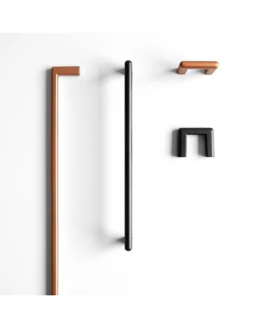 NOX copper furniture handle design handle arranged on white background