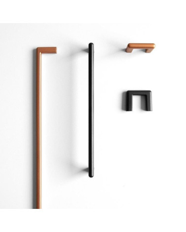 NOX copper furniture handle design handle arranged on white background