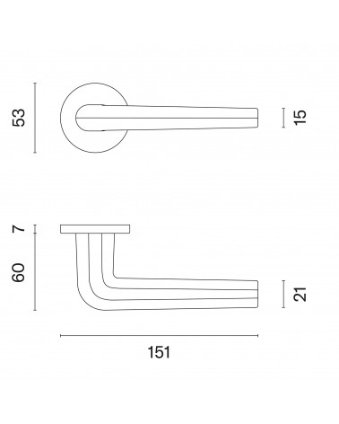 FUNKIA door handle with dimensions