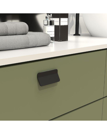 SEA matt black designer furniture handle mounted on a drawer