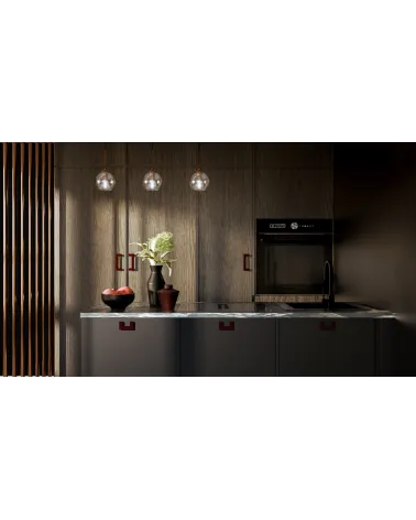 SOLEA burgundy furniture handle design handle fitted on a unit