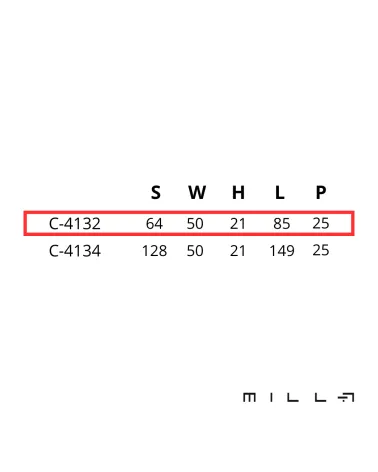 SOLEA furniture handle with dimensions