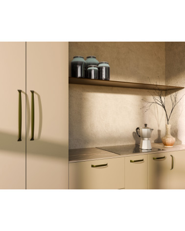 SONGO olive brown furniture handle designer handle mounted on a kitchen cabinet