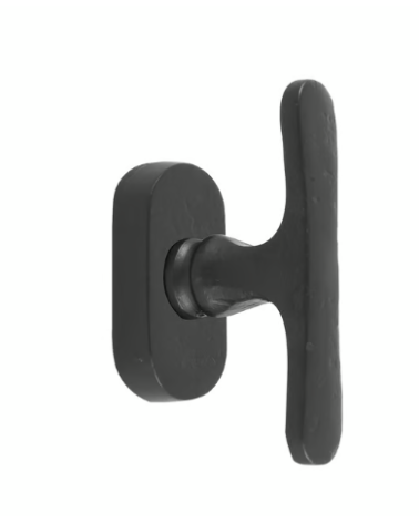 Stylised bronze PHT+T window handle Aged Iron
