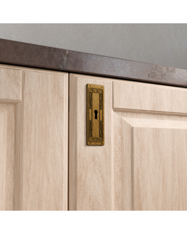 Brass patina LEDA furniture handle design handle mounted on wooden furniture