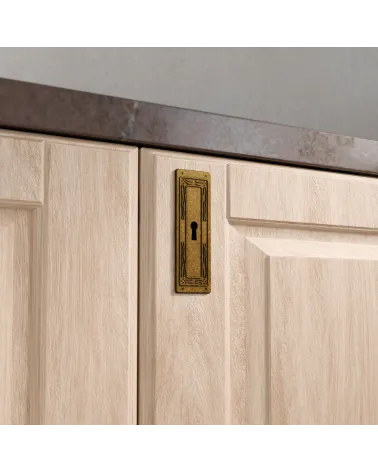 Brass patina LEDA furniture handle design handle mounted on wooden furniture