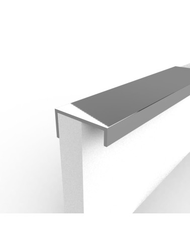 VERA natural anodised furniture handle designer handle fixed to the edge of a white panel