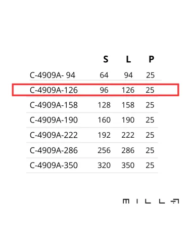 VERA furniture handle with measurements