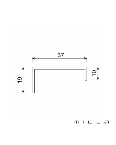VERA furniture handle with technical diagram