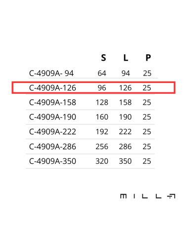VERA furniture handle with measurements