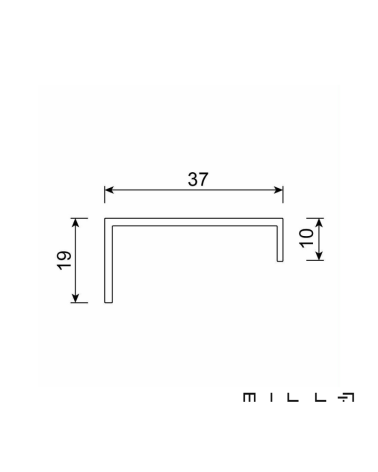 VERA furniture handle with technical diagram