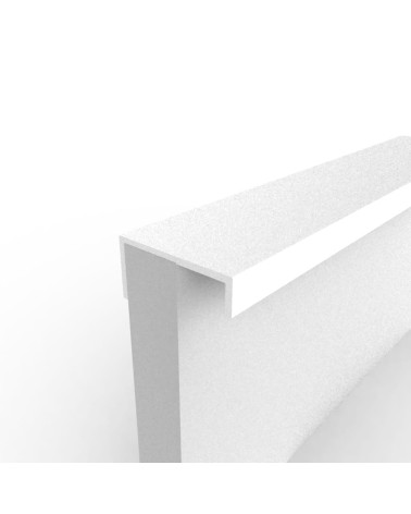 VERA gloss white furniture handle designer handle fixed to the edge of a white panel