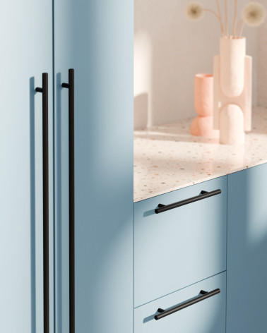 SANTA CRUZ matt black furniture handle design handle mounted on a piece of furniture
