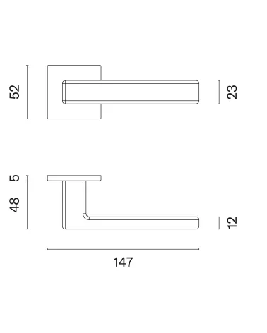 TILLIA door handle with dimensions