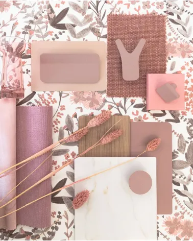 Powder pink SEA furniture handle design handle arranged with decorative materials