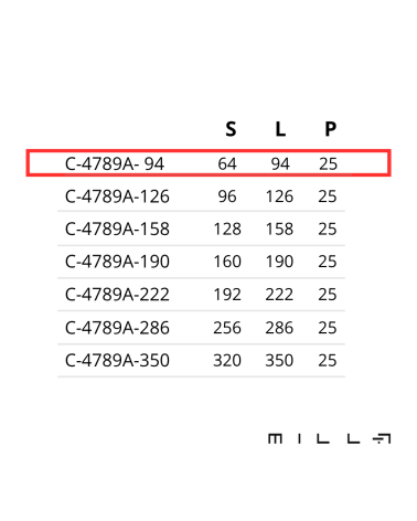 COSTA furniture handle with measurements