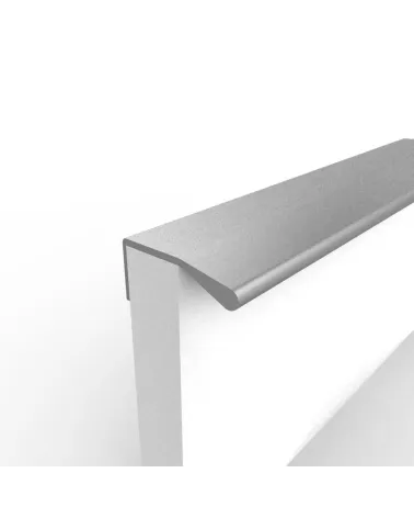 COSTA natural anodised furniture handle designer handle fixed to the edge of a white panel