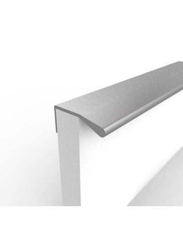 COSTA natural anodised furniture handle designer handle fixed to the edge of a white panel