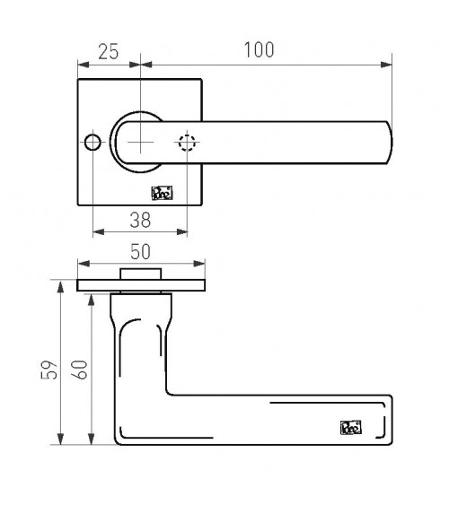 1920 black bronze door handle - design handle